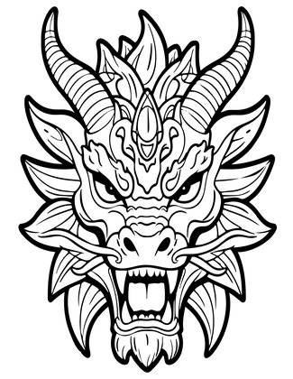 Dragon Portrait - Free printable coloring page