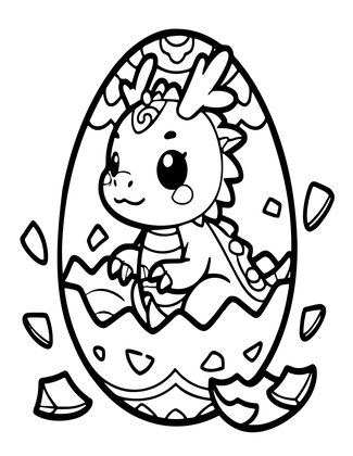 Dragon Hatchling - Free printable coloring page