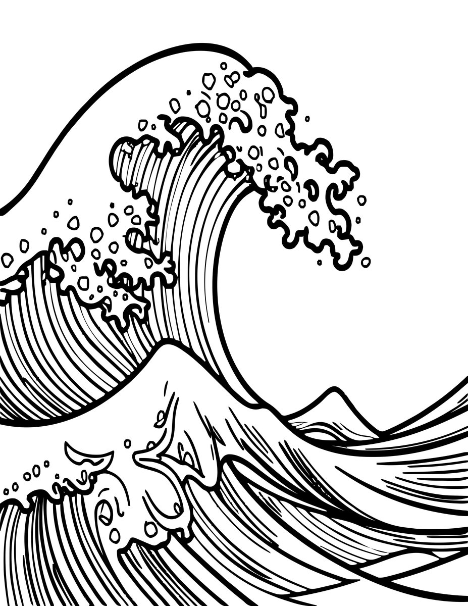 Sand Dune Ocean - free printable coloring page