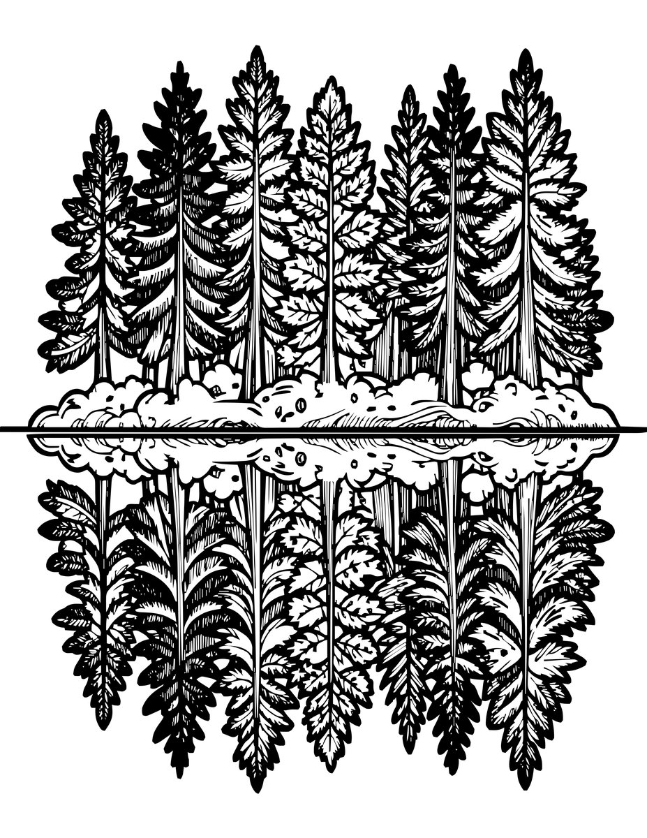 Mirror World - free printable coloring page