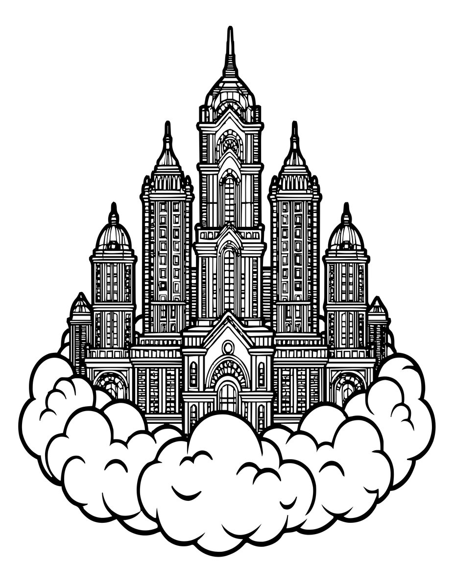 Cloud City - free printable coloring page