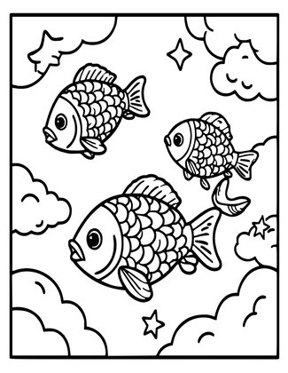 Underwater Sky - Free printable coloring page
