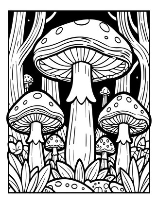 Mushroom Forest - Free printable coloring page