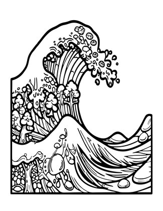 Frozen Wave - Free printable coloring page