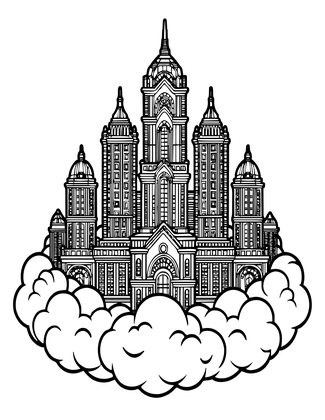 Cloud City - Free printable coloring page