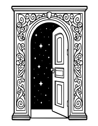 Door to Nowhere - Free printable coloring page