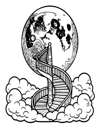 Stairway to Moon - Free printable coloring page