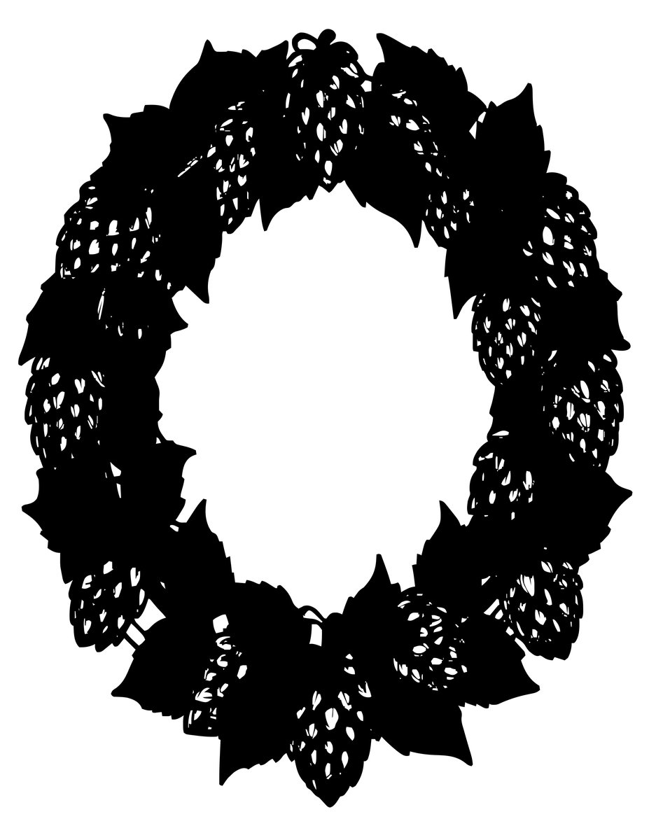 Hops Wreath - free printable coloring page
