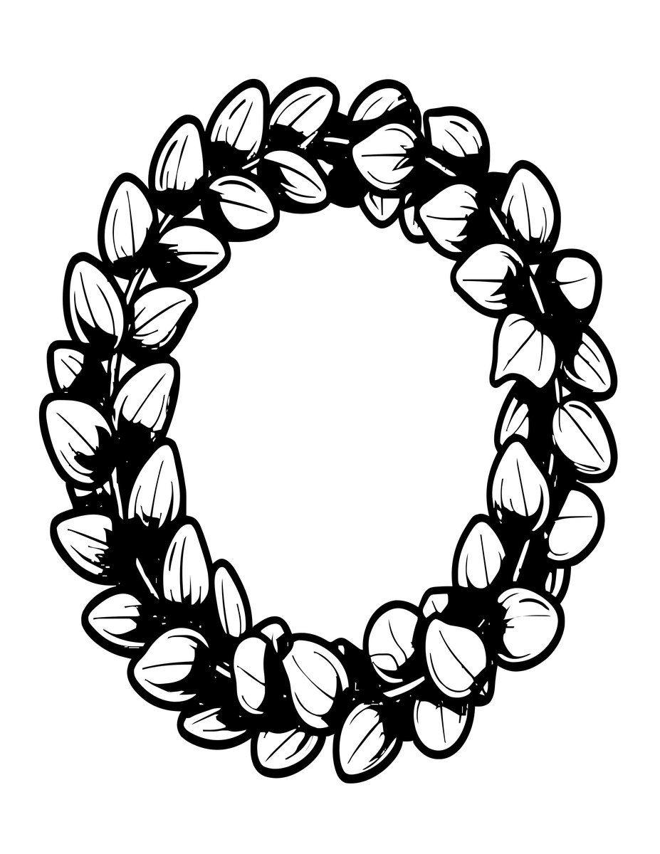 Eucalyptus Wreath - free printable coloring page