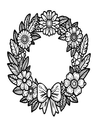 Boho Wreath - Free printable coloring page