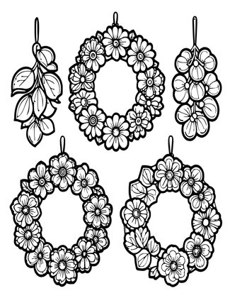 Wreath Hanging - Free printable coloring page