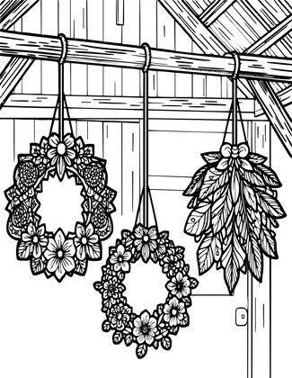 Wreath Storage - Free printable coloring page