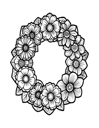 Dried Wreath Gift - Free printable coloring page