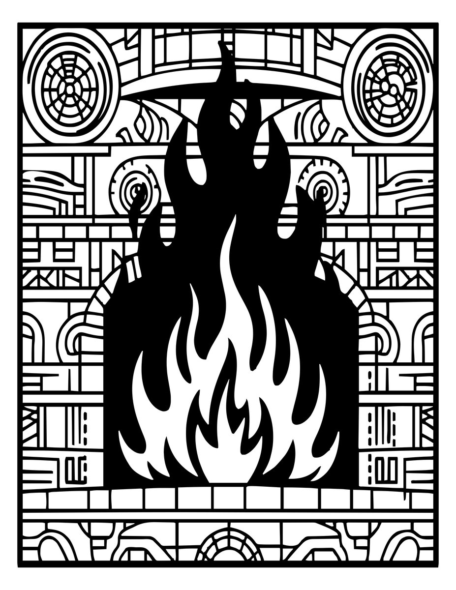 Great Forge Furnace - free printable coloring page