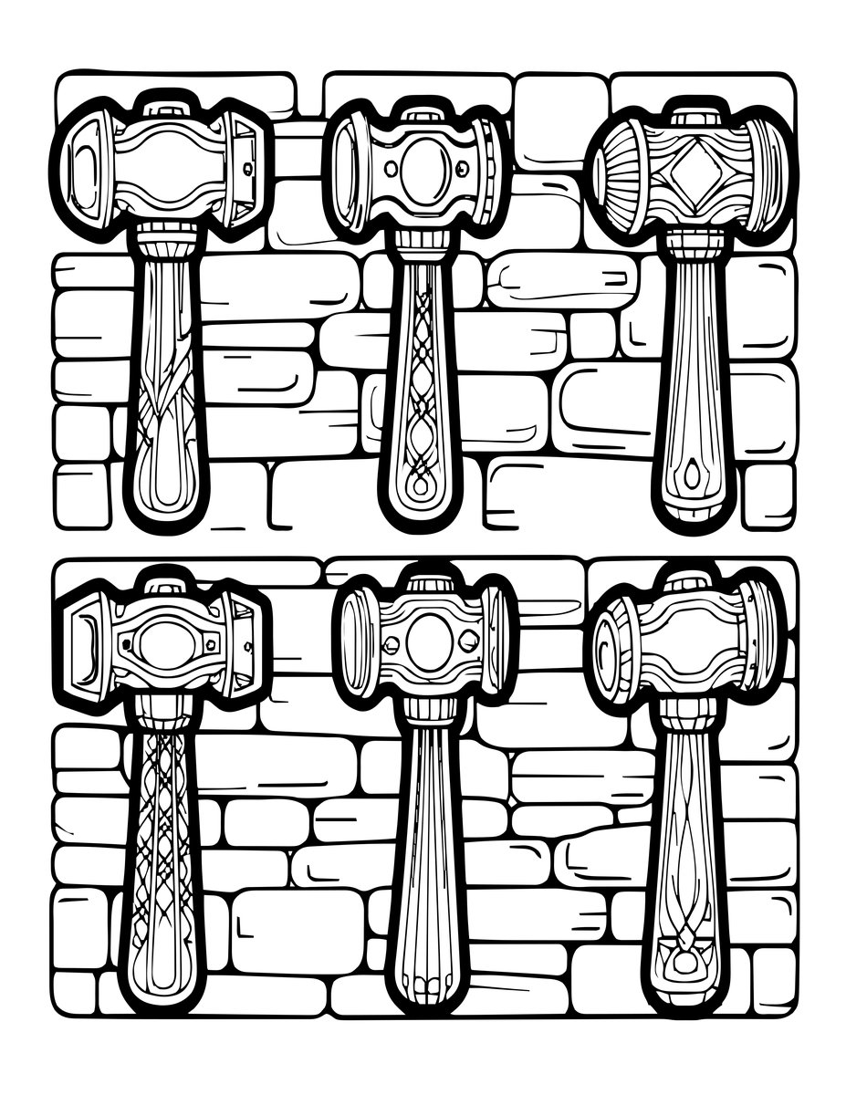 Hammer Collection - free printable coloring page
