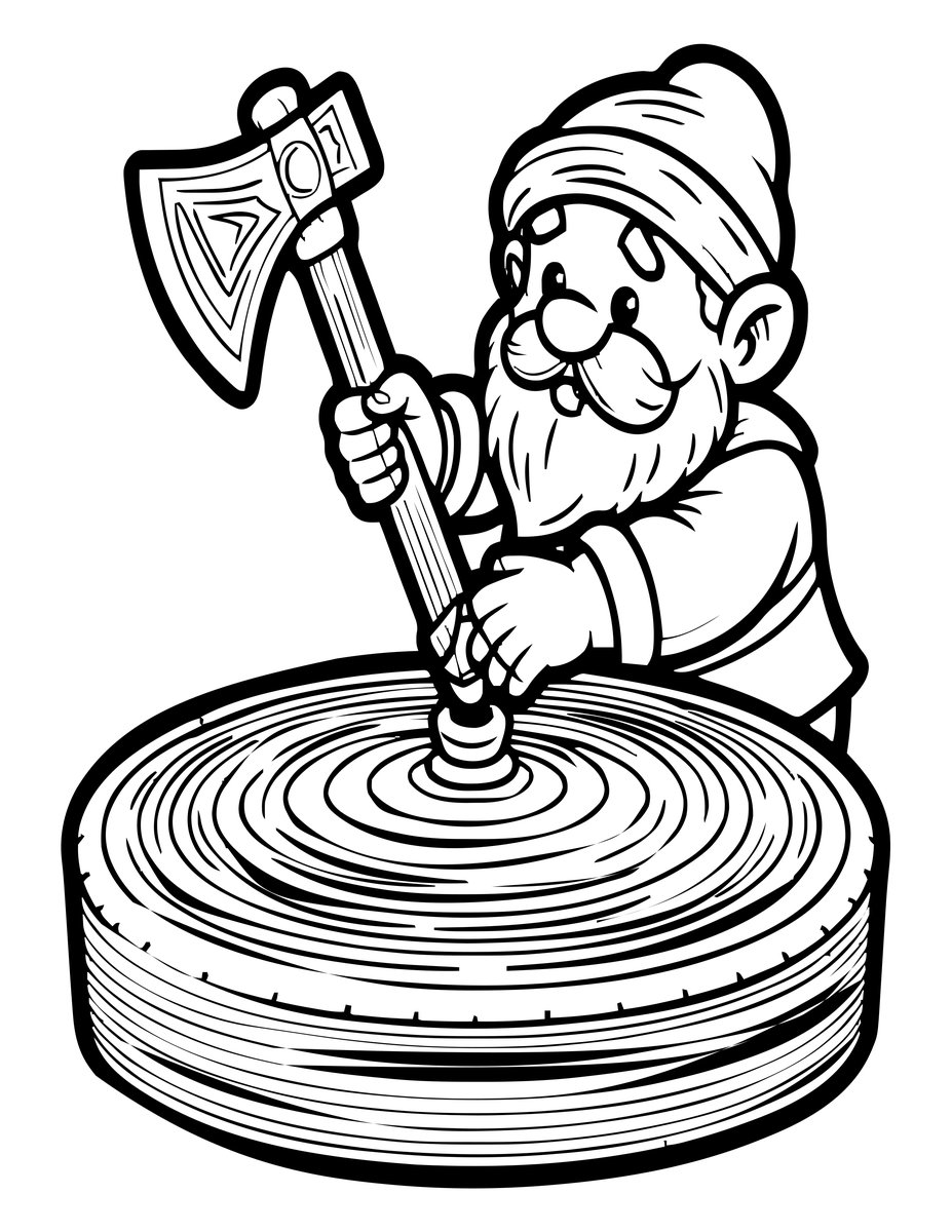 Axe Grinding - free printable coloring page