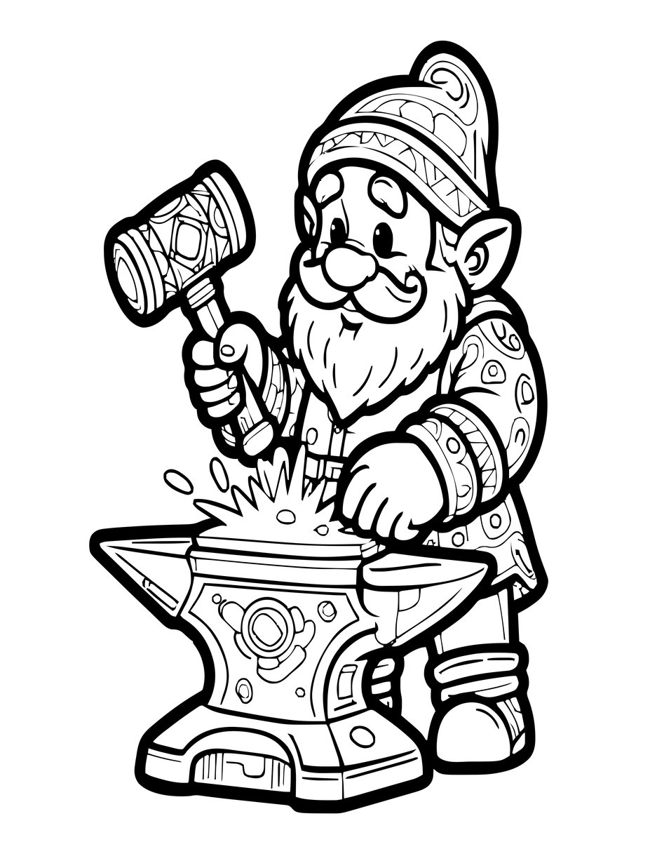 Master Blacksmith - free printable coloring page