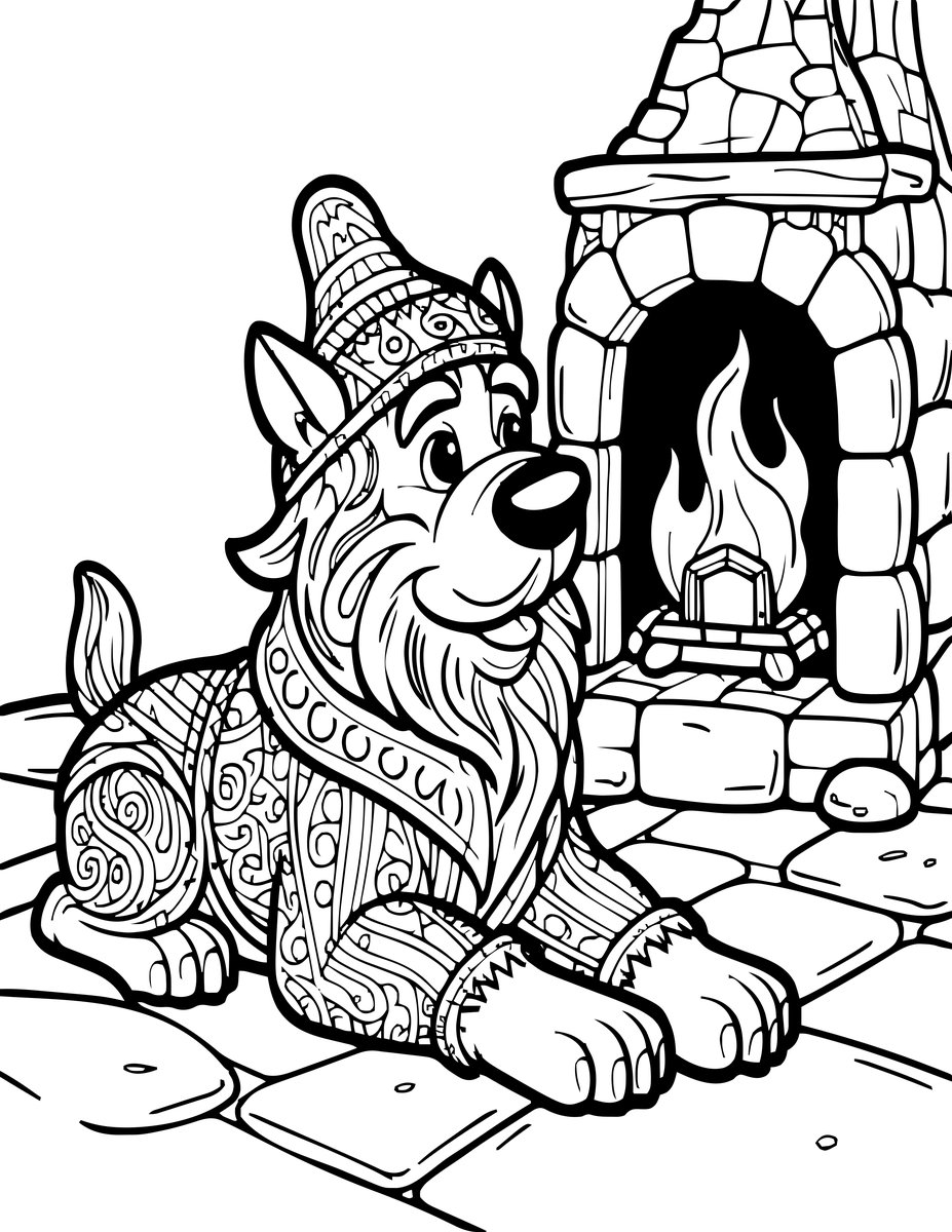 Forge Dog - free printable coloring page