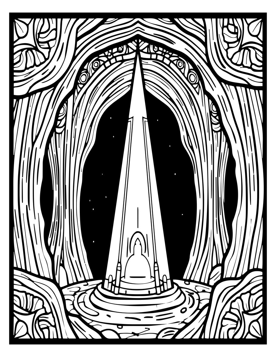 Forge at Night - free printable coloring page