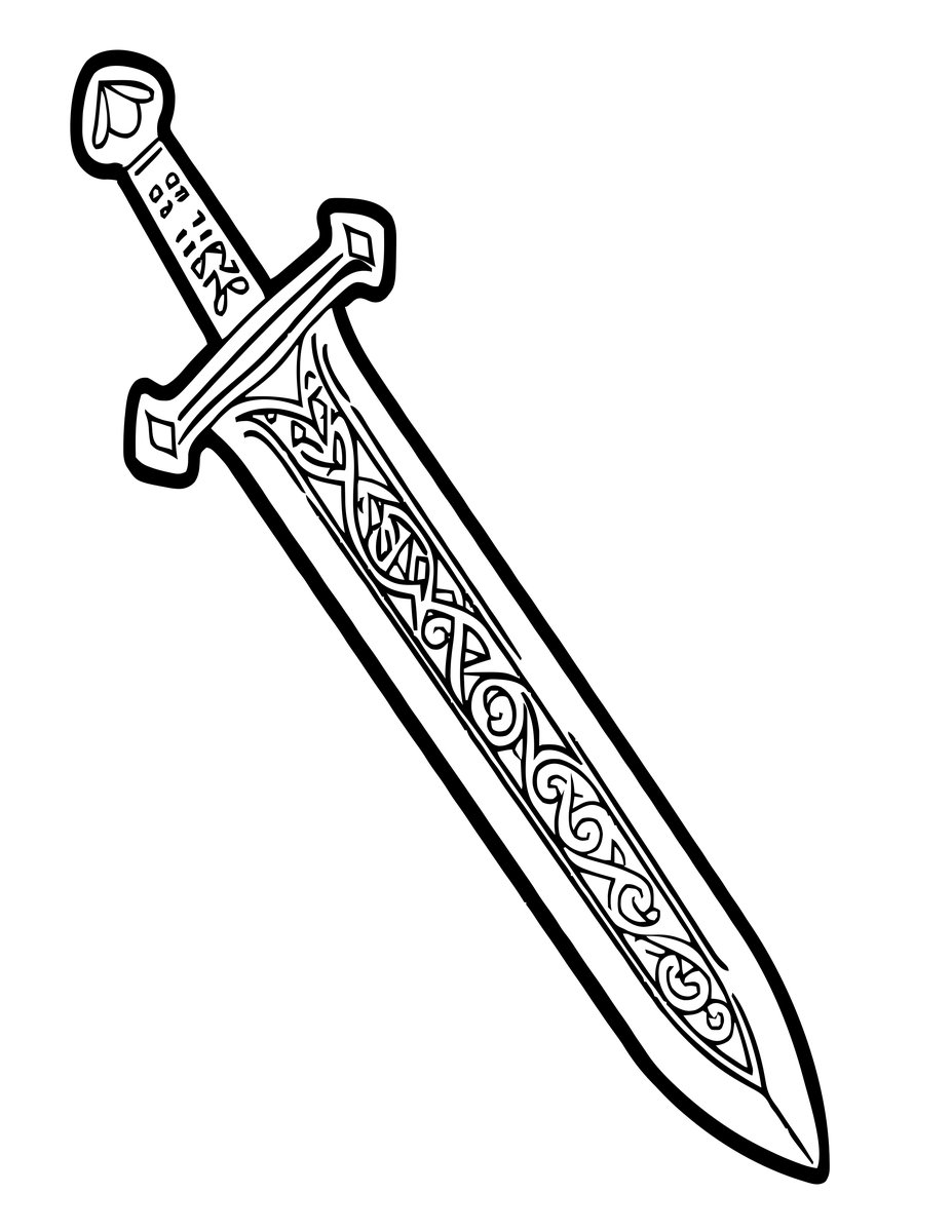 Rune Engraving - free printable coloring page