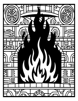 Great Forge Furnace - Free printable coloring page