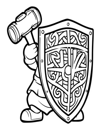 Shield Embossing - Free printable coloring page