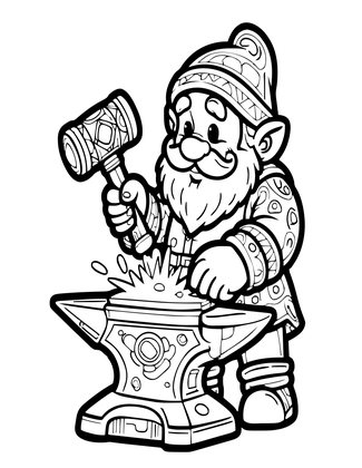 Master Blacksmith - Free printable coloring page
