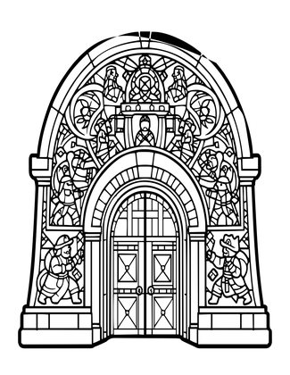 Forge Entrance - Free printable coloring page