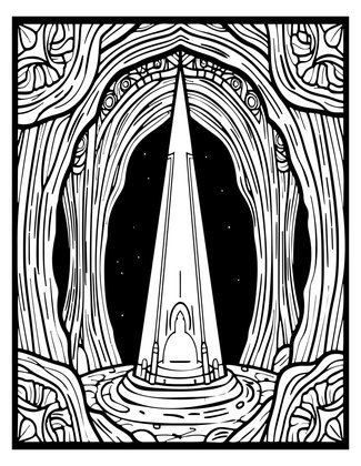 Forge at Night - Free printable coloring page