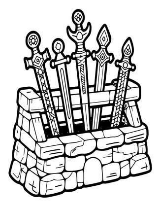 Weapon Rack - Free printable coloring page