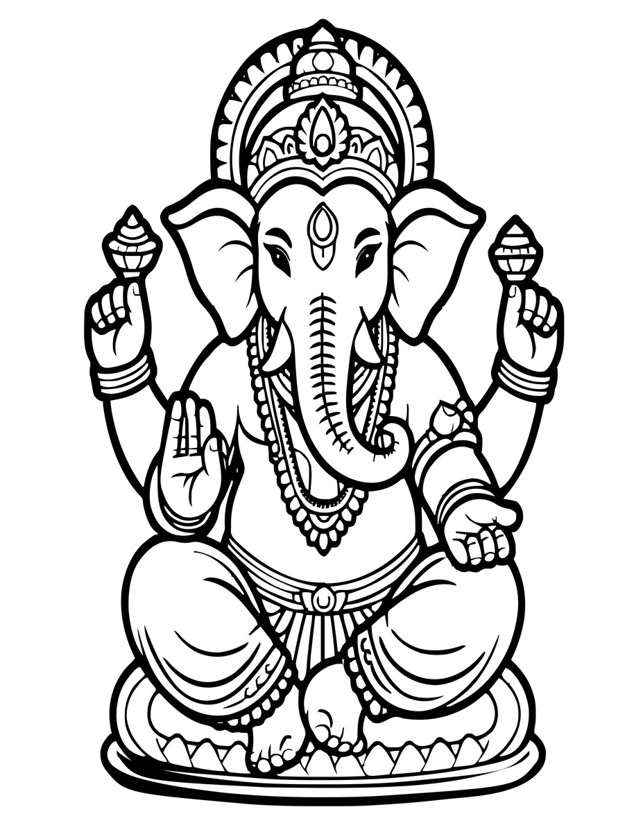 Ganesha - free printable coloring page