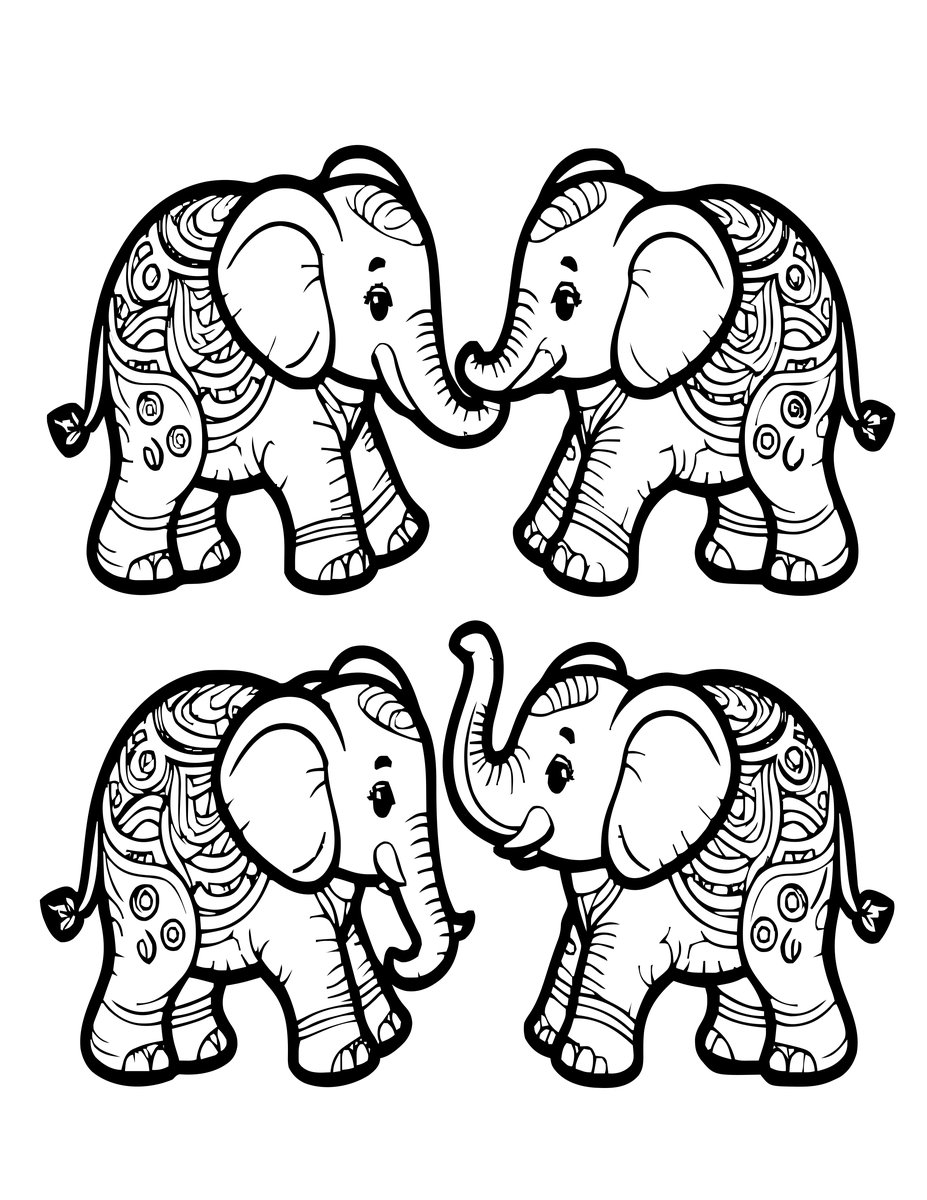 Playing Calves - free printable coloring page