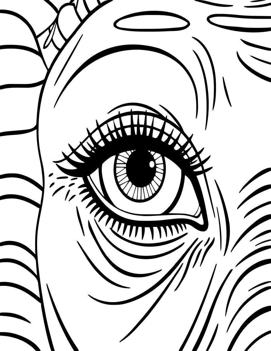 Elephant Eye - free printable coloring page