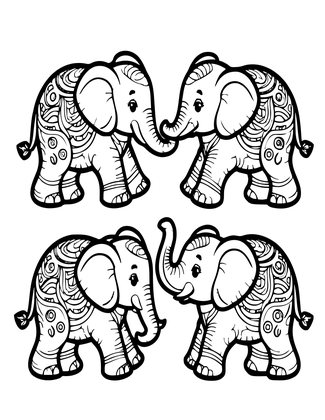 Playing Calves - Free printable coloring page