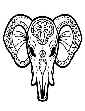 Elephant Skull - Free printable coloring page