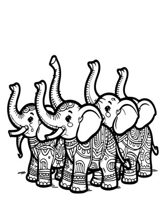 Trunks Raised - Free printable coloring page