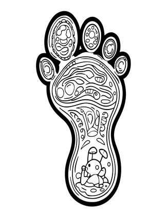 Elephant Footprint - Free printable coloring page