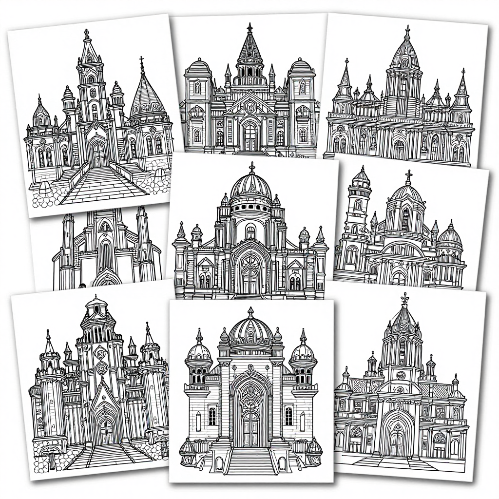 Elven Cities coloring pages collection - 30 free printable pages