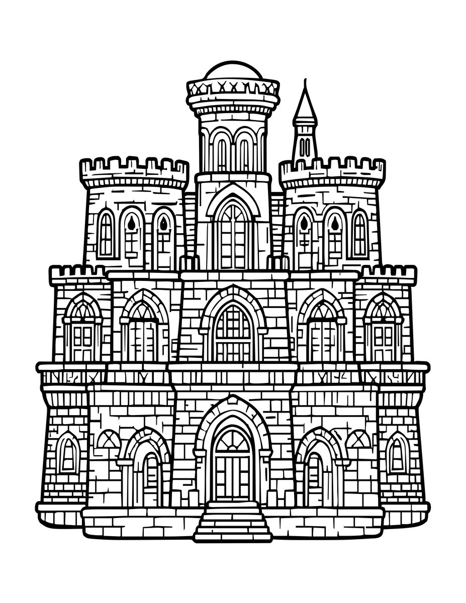 Desert Elven City - free printable coloring page