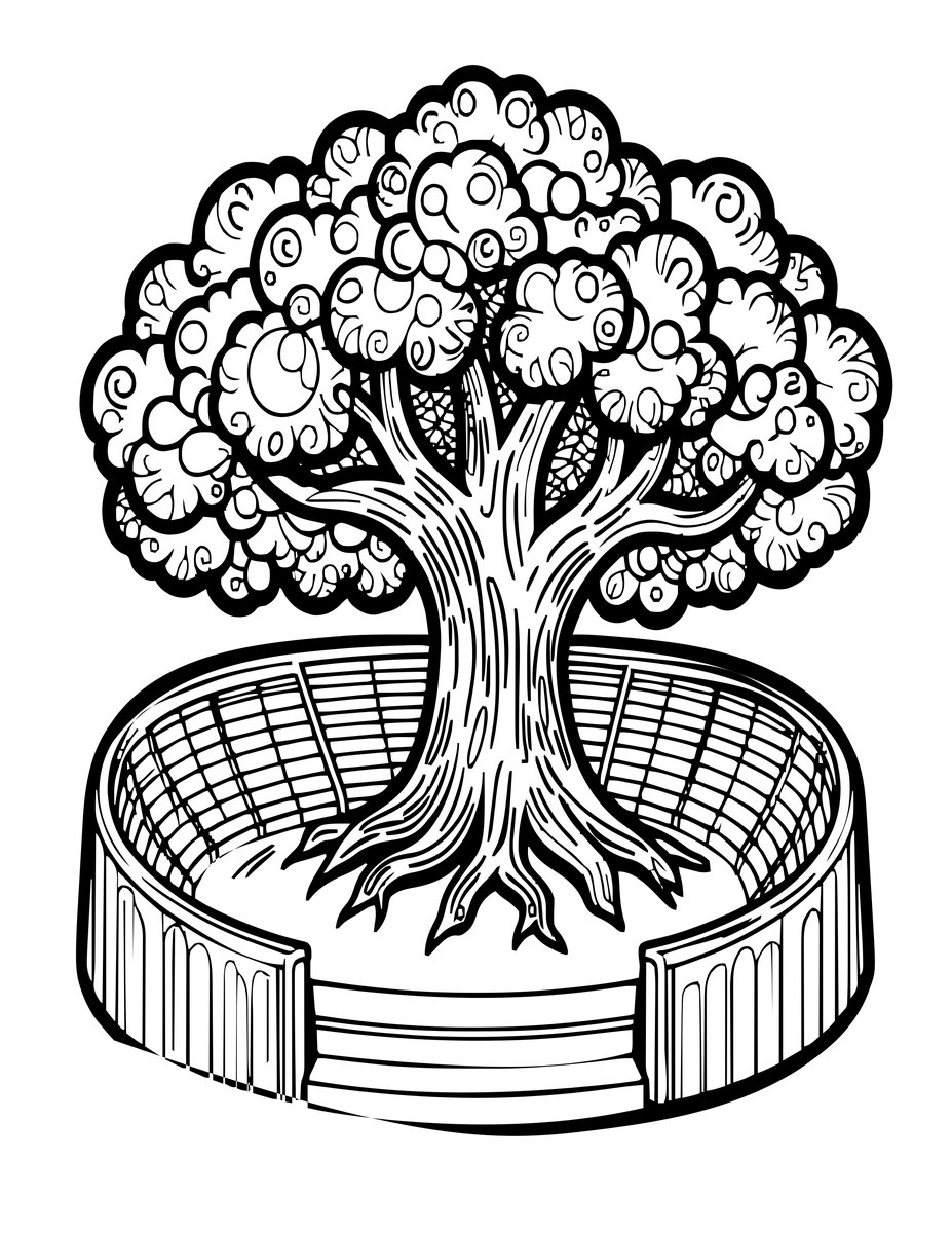 Elven Amphitheater - free printable coloring page