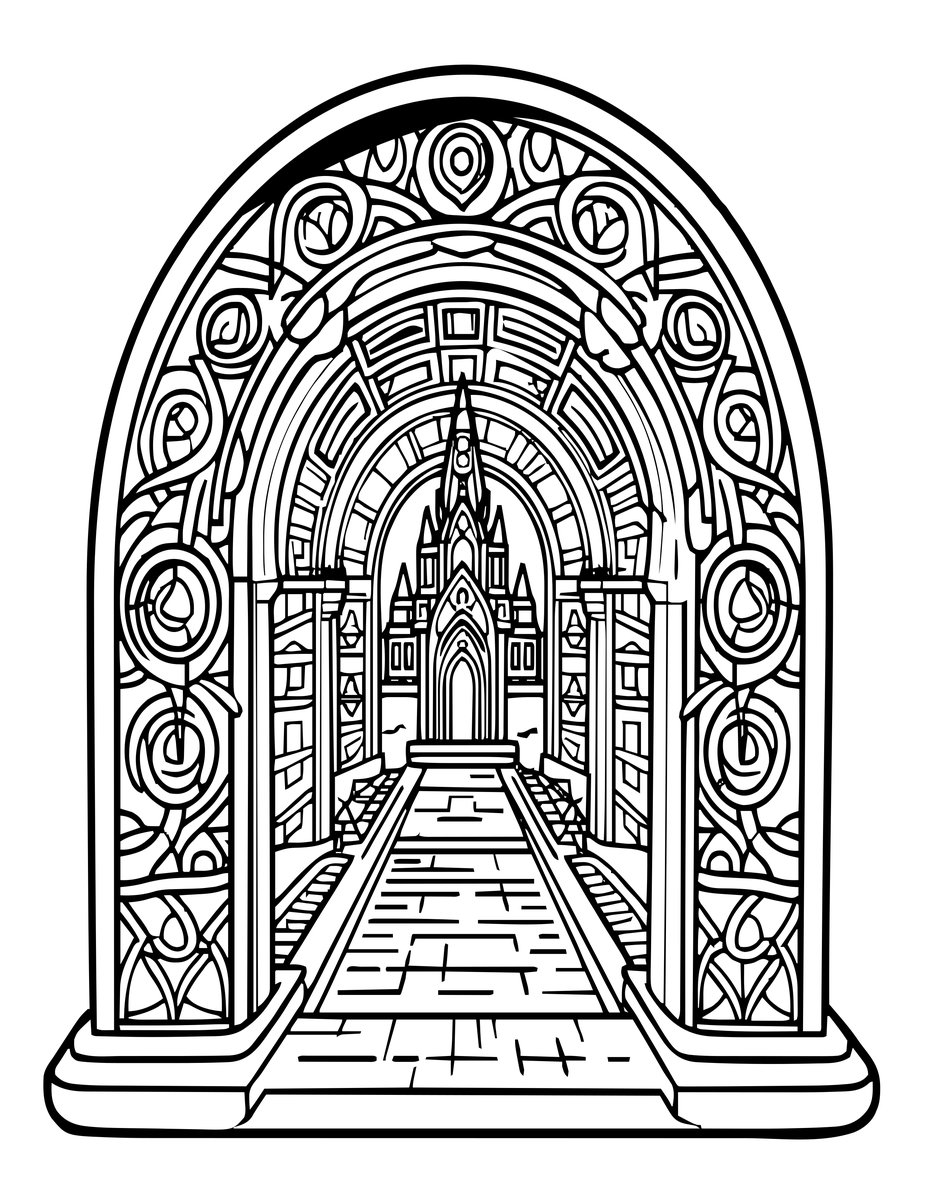 Elven Portal - free printable coloring page