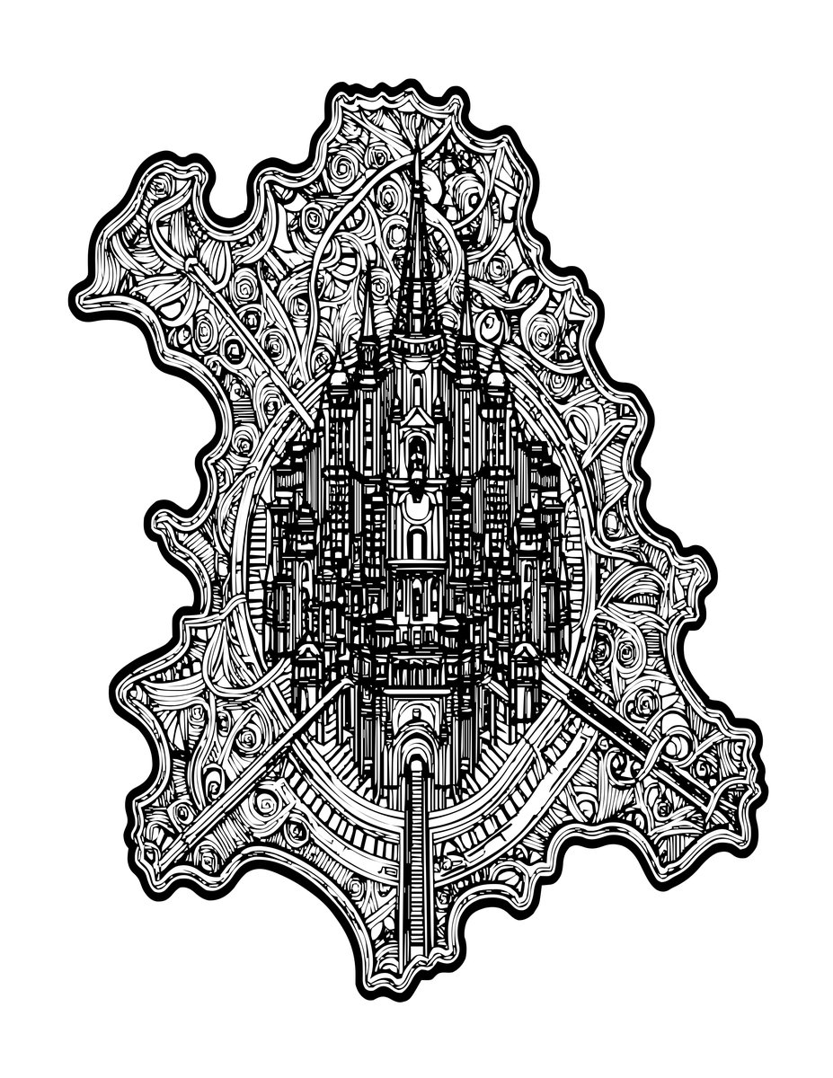 Elven City Map - free printable coloring page