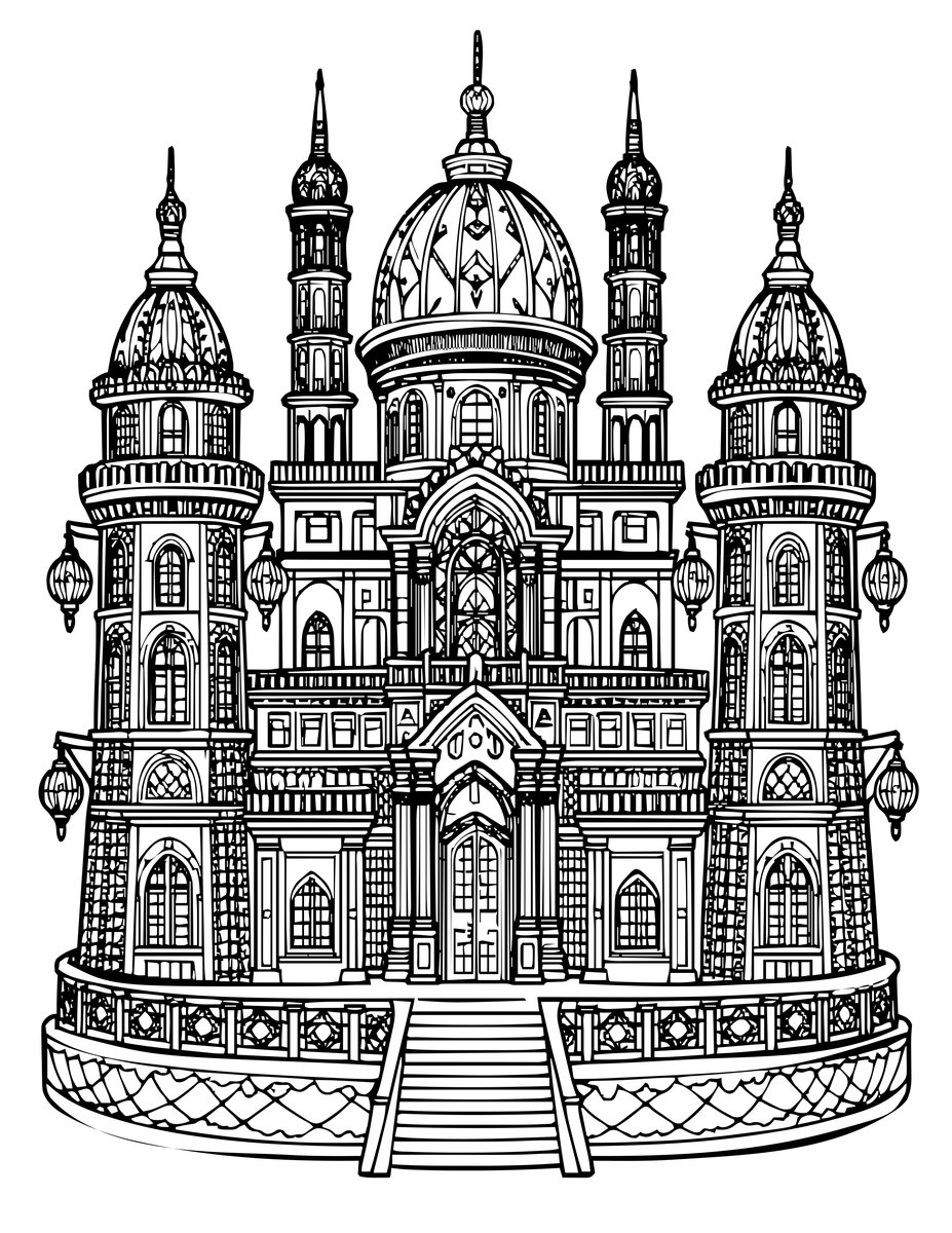 Elven Festival - free printable coloring page