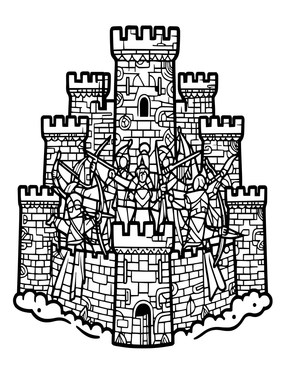 Elven City Defense - free printable coloring page