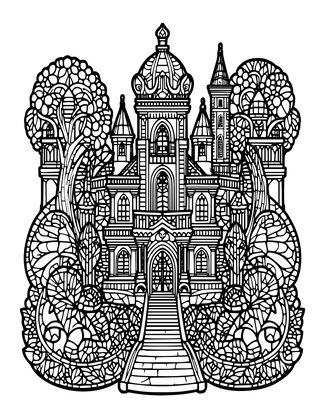 Elven Gardens - Free printable coloring page