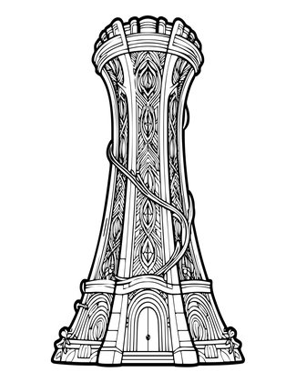 Elven Spire - Free printable coloring page