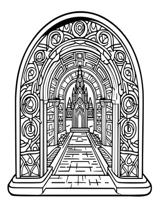 Elven Portal - Free printable coloring page