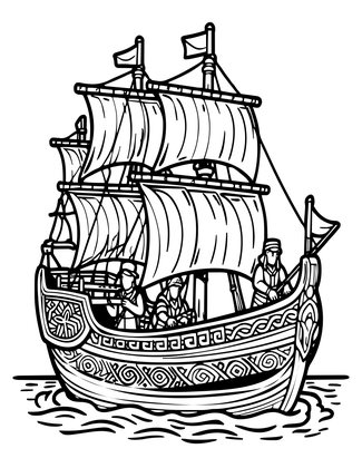 Elven Shipyard - Free printable coloring page