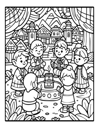 Elven School - Free printable coloring page