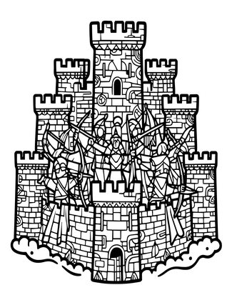 Elven City Defense - Free printable coloring page